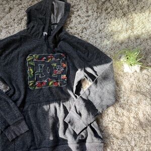 DC skater floral vintage Y2K men’s Black and Gray Logo hoodie